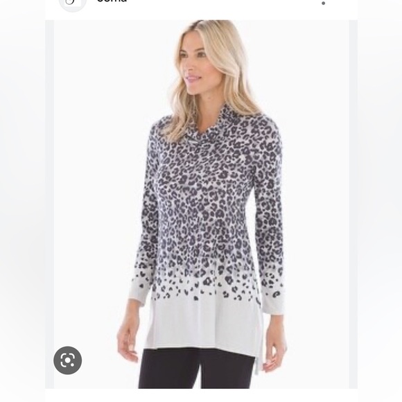 Soma jersey funnel neck burnout leopard tunic - Picture 2 of 10